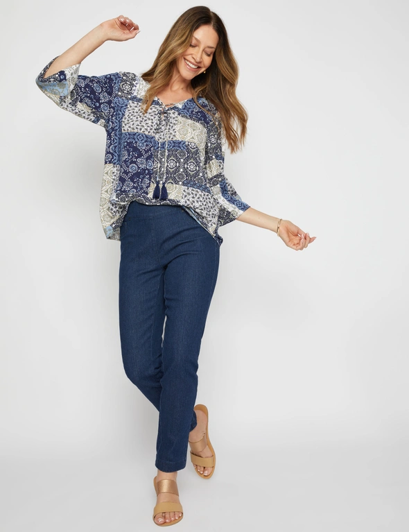 Millers Long Sleeve Border Print Blouse, hi-res image number null