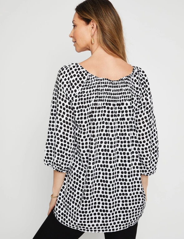 Millers Elbow Sleeve Shirred Neck Blouse, hi-res image number null