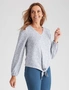 Millers Long Sleeve V-Neck with Tie Top, hi-res