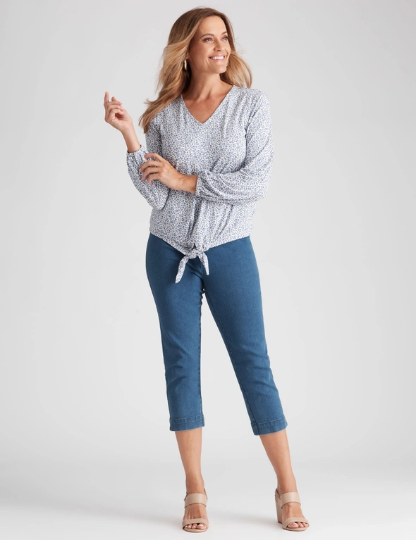 Millers Long Sleeve V-Neck with Tie Top, hi-res image number null