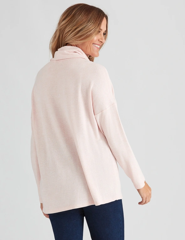 Millers Long Sleeve Brushed Cowl Neck with Button Detail Top | Crossroads
