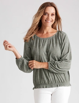 Millers Long Sleeve Printed with Gathered Hem Top