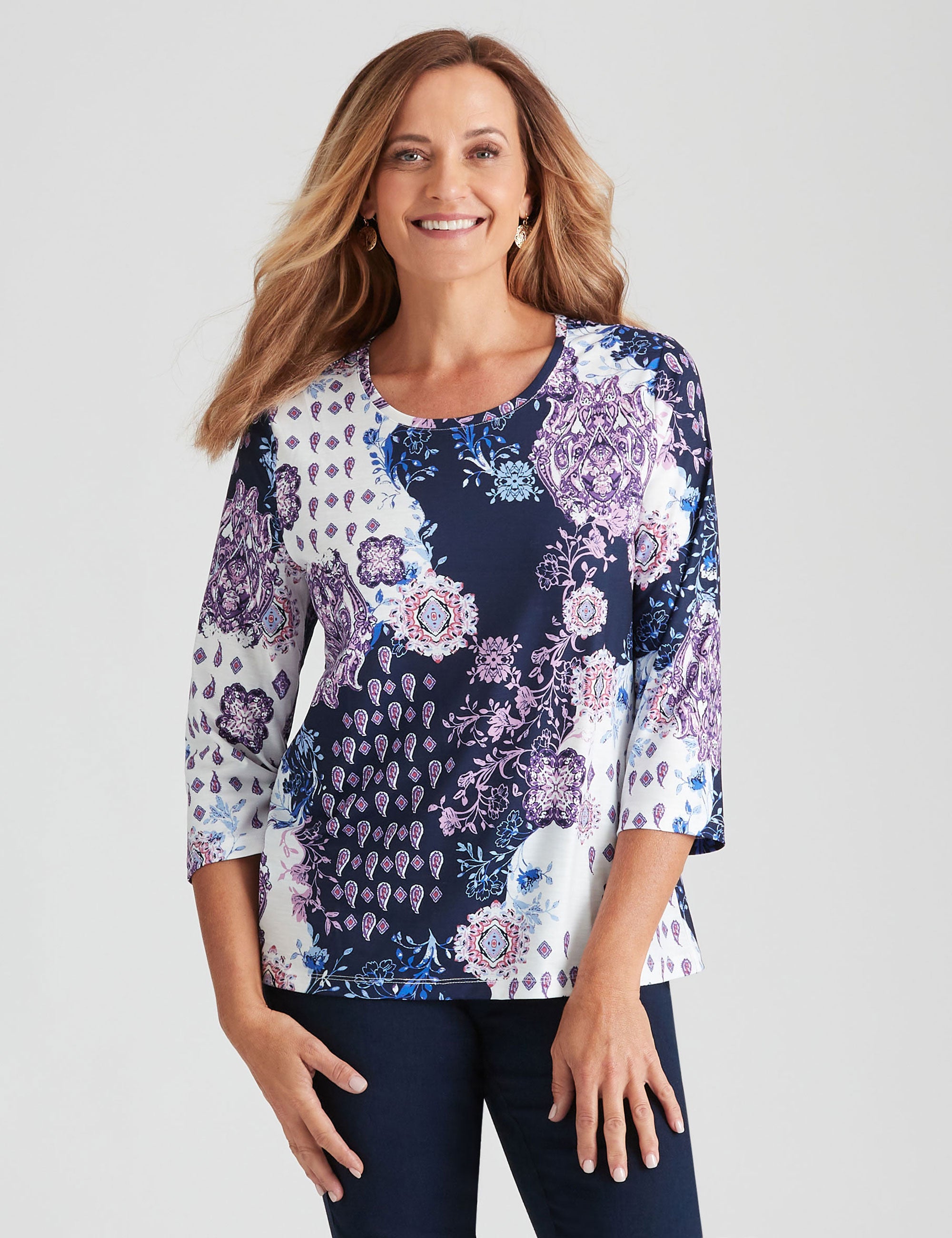 Millers Long Sleeve Sublimation Printed Top | Crossroads