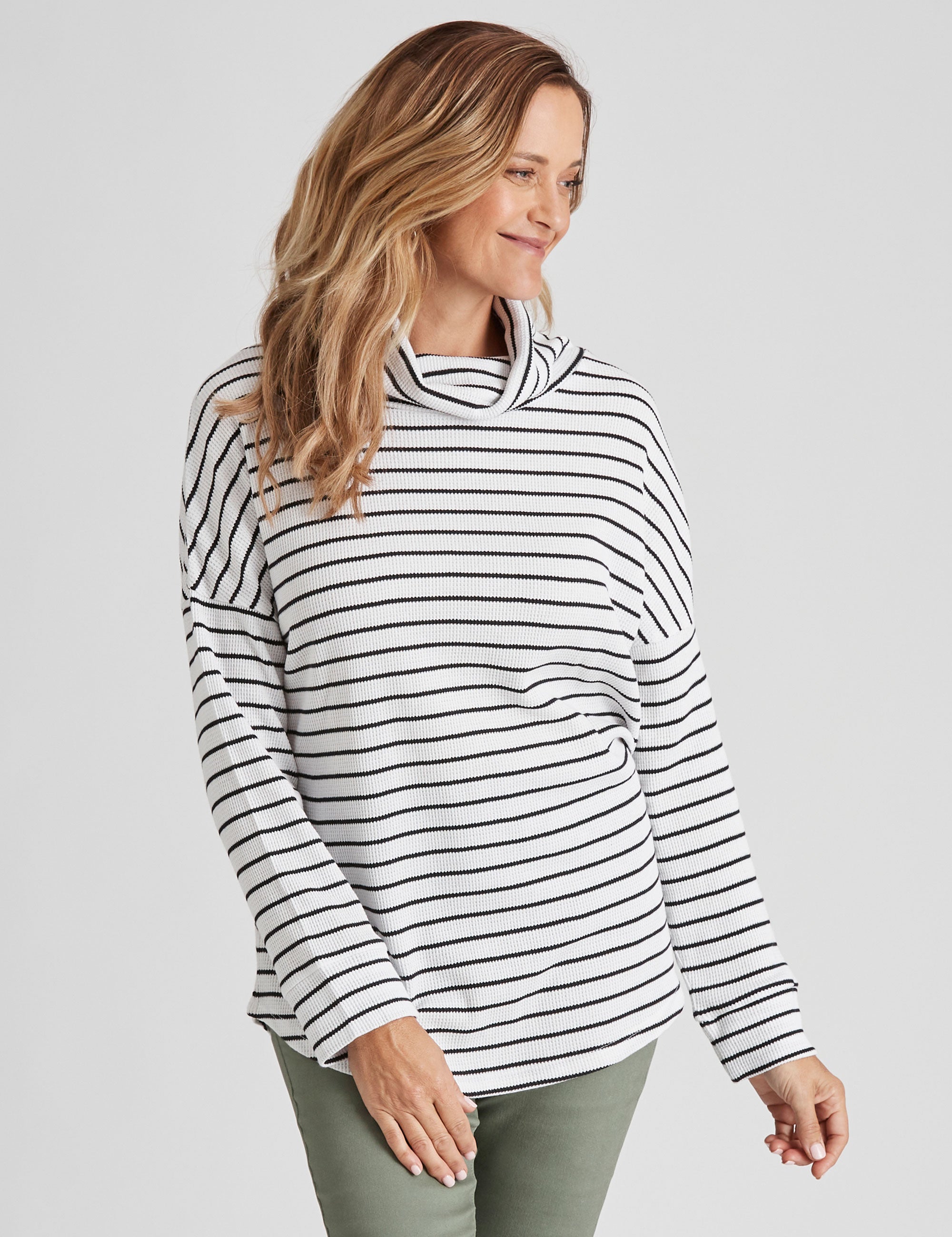 Millers Long Sleeve Waffle Knitwear Cowl Neck Top | Crossroads