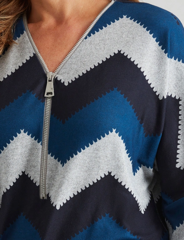 Millers Long Sleeve Zipped Detail Brushed Top, hi-res image number null
