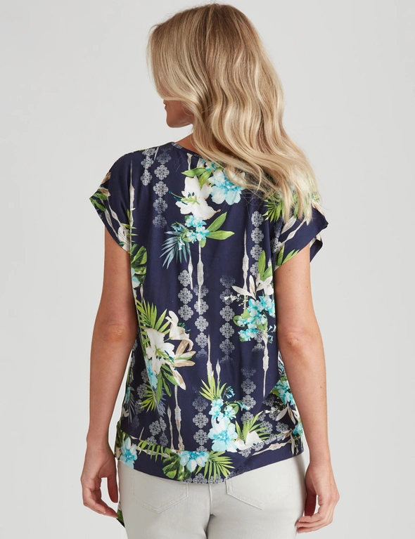 Millers Extended Sleeve Top with Side Tie at Hem, hi-res image number null