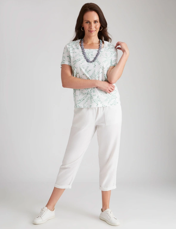Millers Short Sleeve Top with Crochet Neck Insert, hi-res image number null
