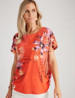 Millers Extended Sleeve Top with Placement Print