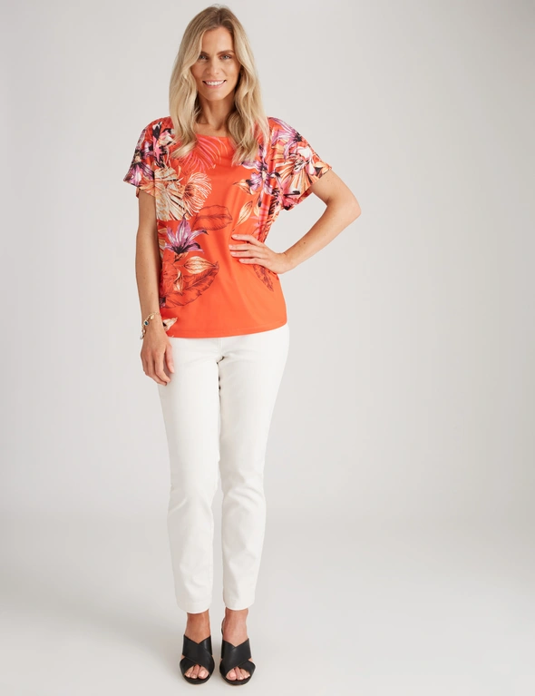 Millers Extended Sleeve Top with Placement Print, hi-res image number null