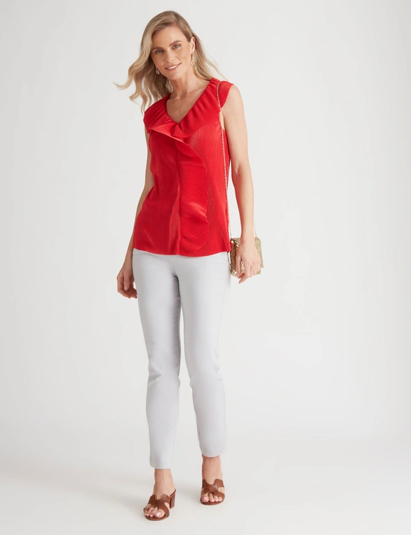 Millers Sleeveless Pleat Top with Ruffle Detail, hi-res image number null