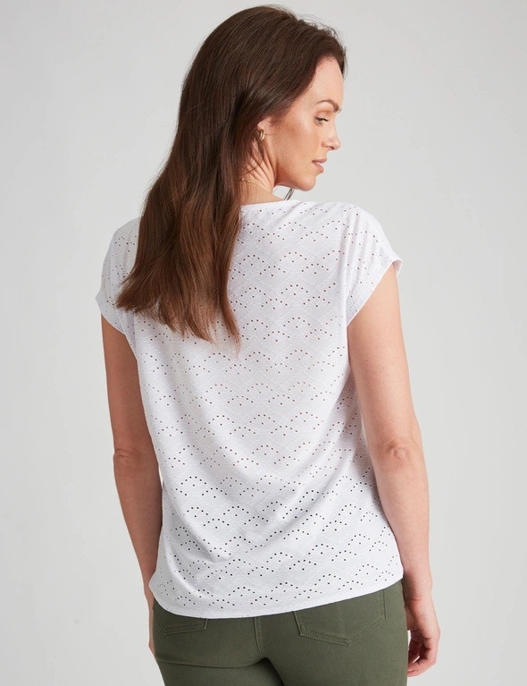 Millers Extended Sleeve Knit Broidery Tie Front Top, hi-res image number null