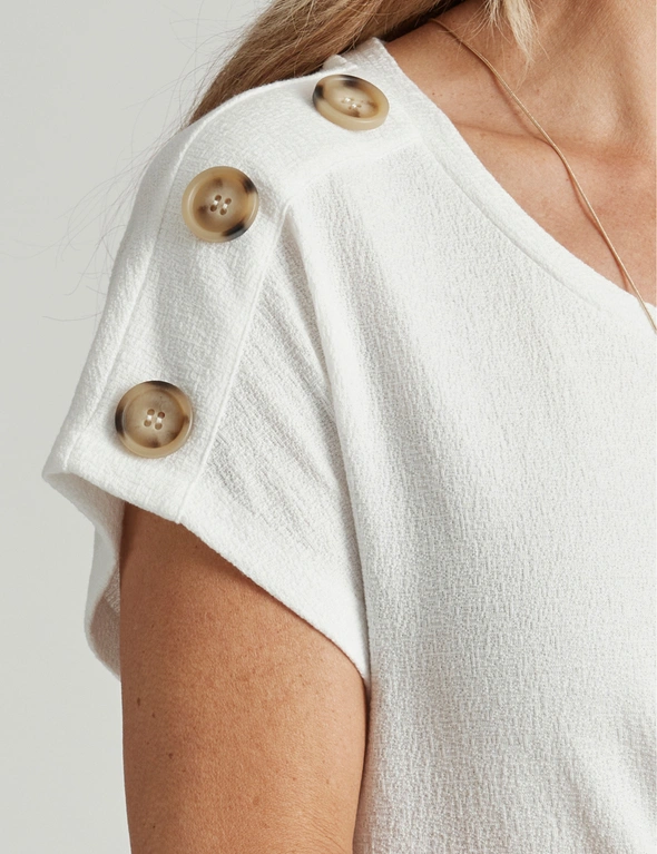 Millers Textured Top with Button Shoulder Detail, hi-res image number null
