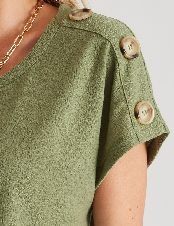 Millers Textured Top with Button Shoulder Detail, hi-res image number null