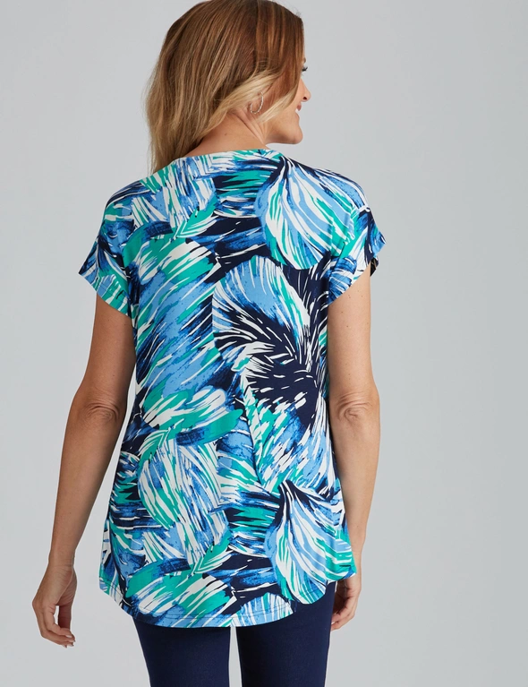 Millers Extended Sleeve Zipped Detail Printed Top, hi-res image number null