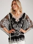 Millers Extended Sleeve Embroidered Woven Top with Neck Trim, hi-res