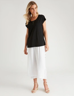 Millers Extended Sleeve Top with Ring Trim