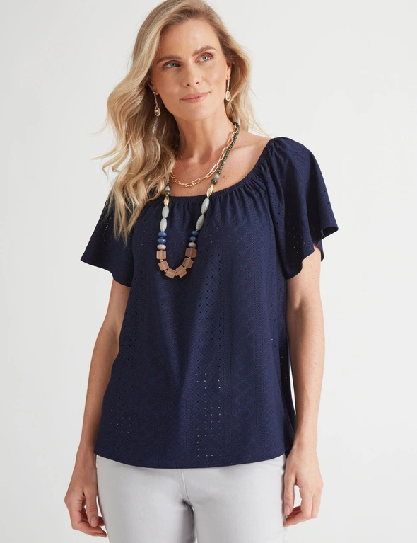 Millers Knit Broidery Off Shoulder Top | Crossroads
