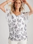 Millers Extended Sleeve Printed Mesh Scoop Neck with Gathered Sides, hi-res