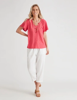 Millers Knit Broidery V Neck Top