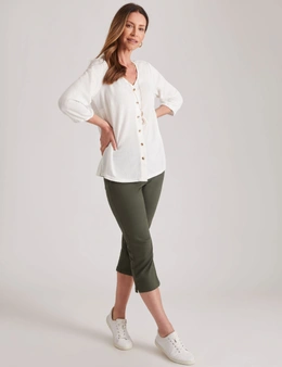 Millers 3/4 Sleeve Textured Top with Buttons