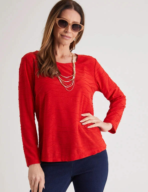 Millers Long Sleeve Textured Top, hi-res image number null