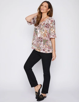 Millers Elbow Sleeve Top with Frill Sleeve