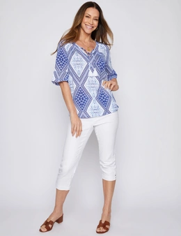 Millers Elbow Sleeve Top with Frill Sleeve