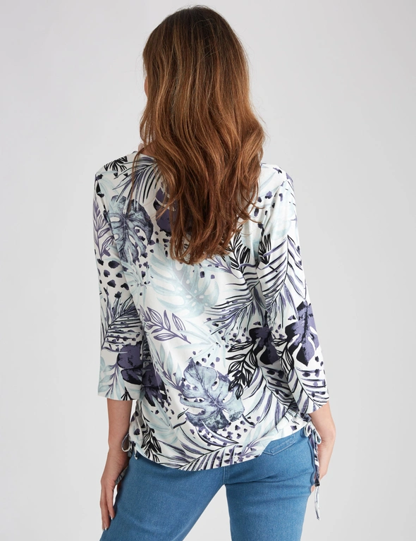 Millers 3/4 Sleeve Top with Side Ruching Detail, hi-res image number null