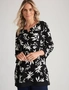 Millers 3/4 Sleeve Printed Tunic with Chiffon Trim, hi-res