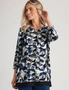 Millers 3/4 Sleeve Printed Tunic with Chiffon Trim, hi-res