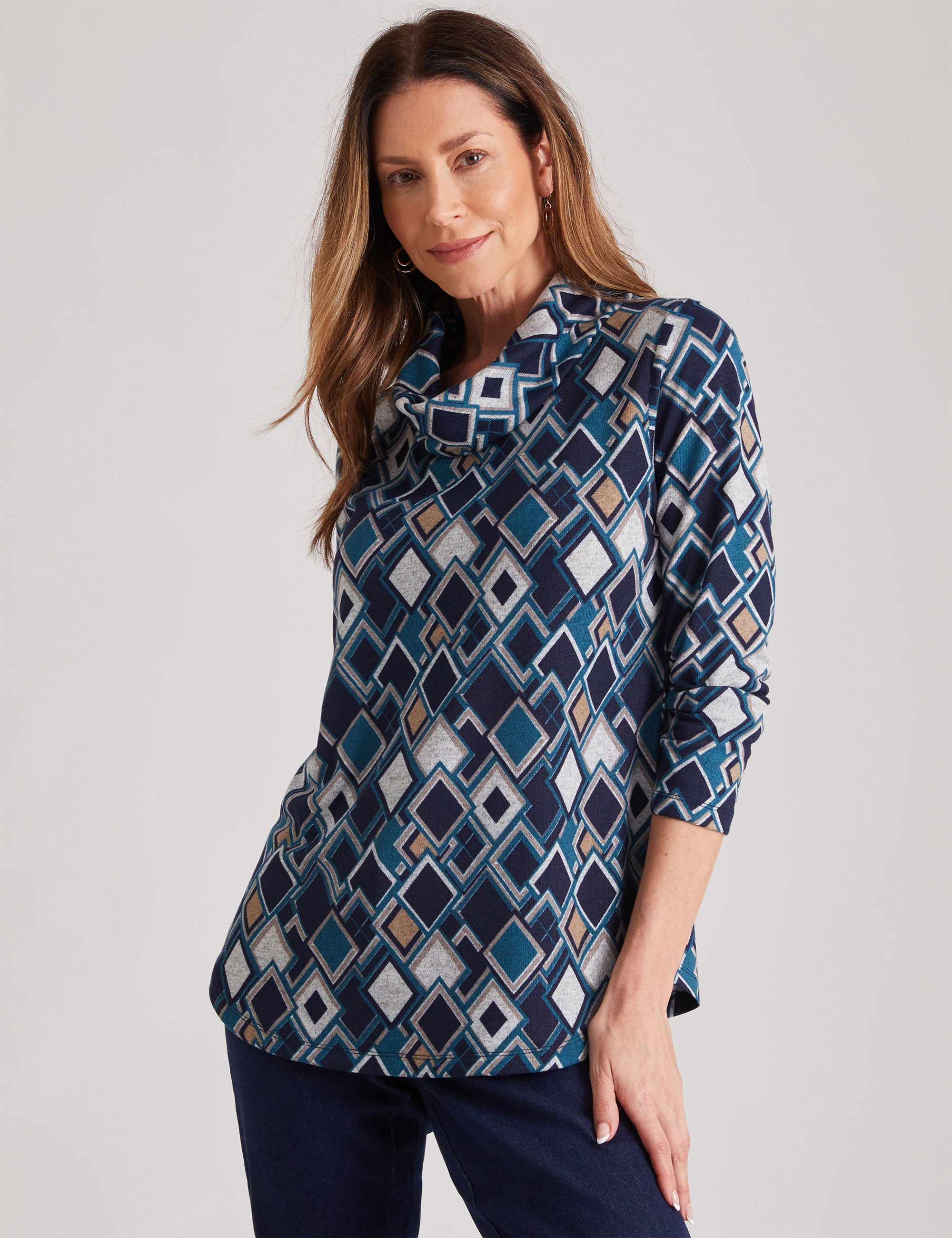 Millers Long Sleeve Printed Cowl Neck Top | Millers