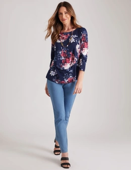 Millers Long Sleeve Top with Side Trim Detail