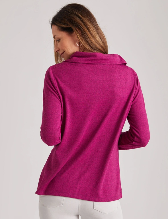 Millers Long Sleeve Brushed Cowl Neck Wrap Front, hi-res image number null