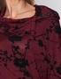 Millers Long Sleeve Slinky Split Neck Top with Flocked Print, hi-res
