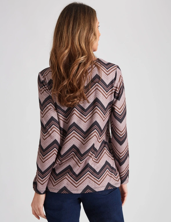 Millers Long Sleeve Printed Brushed Top with Snood, hi-res image number null