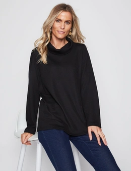 Millers Long Sleeve Rib Textured Brushed Roll Neck Top