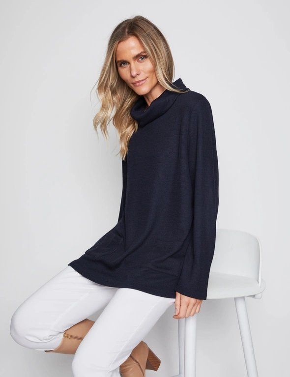Millers Long Sleeve Rib Textured Brushed Roll Neck Top, hi-res image number null