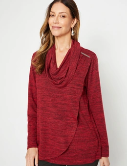 Millers Long Sleeve Brushed Cowl Neck Top with Shoulder Trim