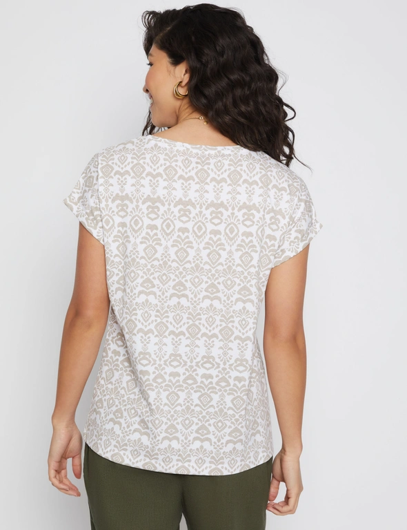 Millers Extended Sleeve Scoop Neck Printed T-Shirt, hi-res image number null