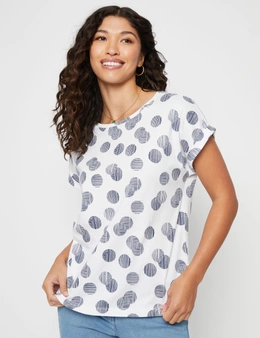 Millers Extended Sleeve Scoop Neck Printed T-Shirt