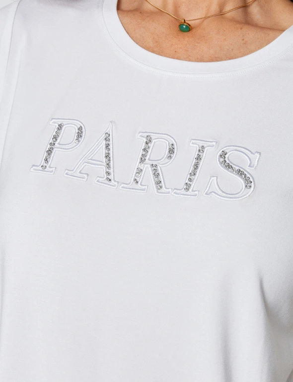 Millers Cap Sleeve Embroidered Slogan T-Shirt, hi-res image number null