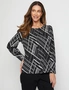 Millers Long Sleeve Printed Top with Deep Cuff, hi-res