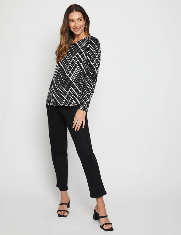 Millers Long Sleeve Printed Top with Deep Cuff, hi-res image number null