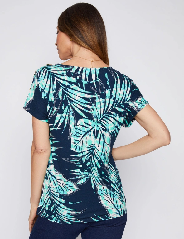 Millers Extended Sleeve Printed Top with Buttons, hi-res image number null