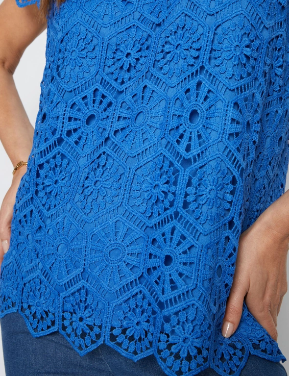 Millers Cap Sleeve Crochet Top, hi-res image number null
