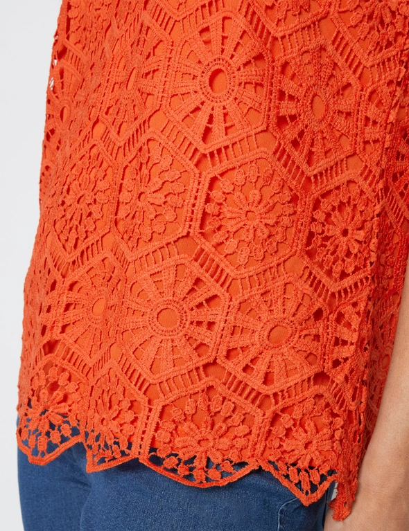 Millers Cap Sleeve Crochet Top, hi-res image number null