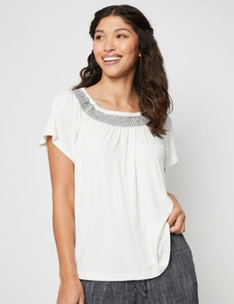 Millers Short Sleeve Top With Smocking