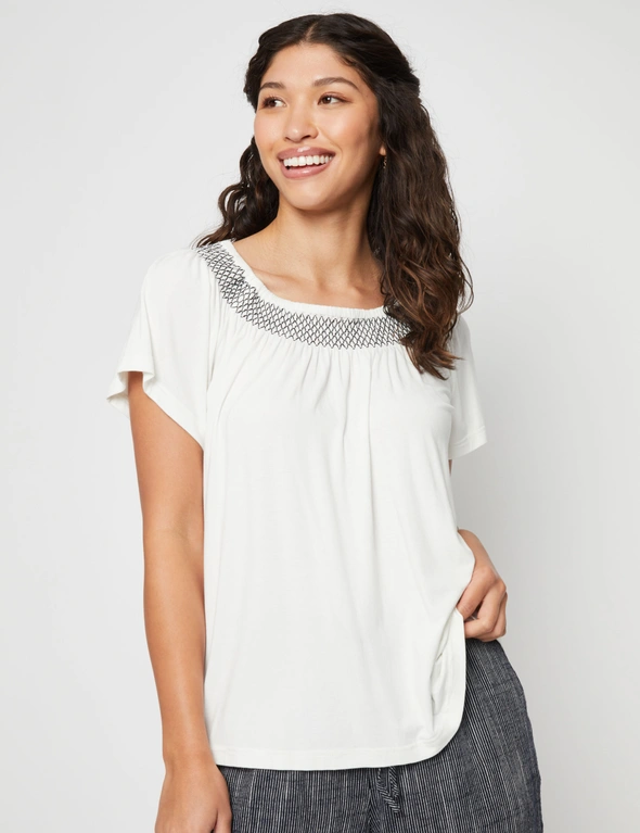 Millers Short Sleeve Top With Smocking, hi-res image number null