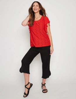 Millers Frill Short Sleeve Broidery Top