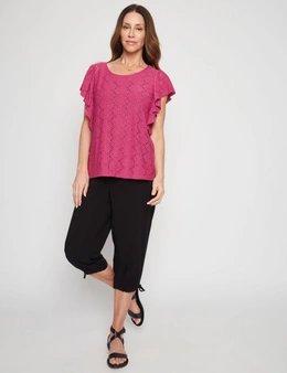 Millers Frill Short Sleeve Broidery Top